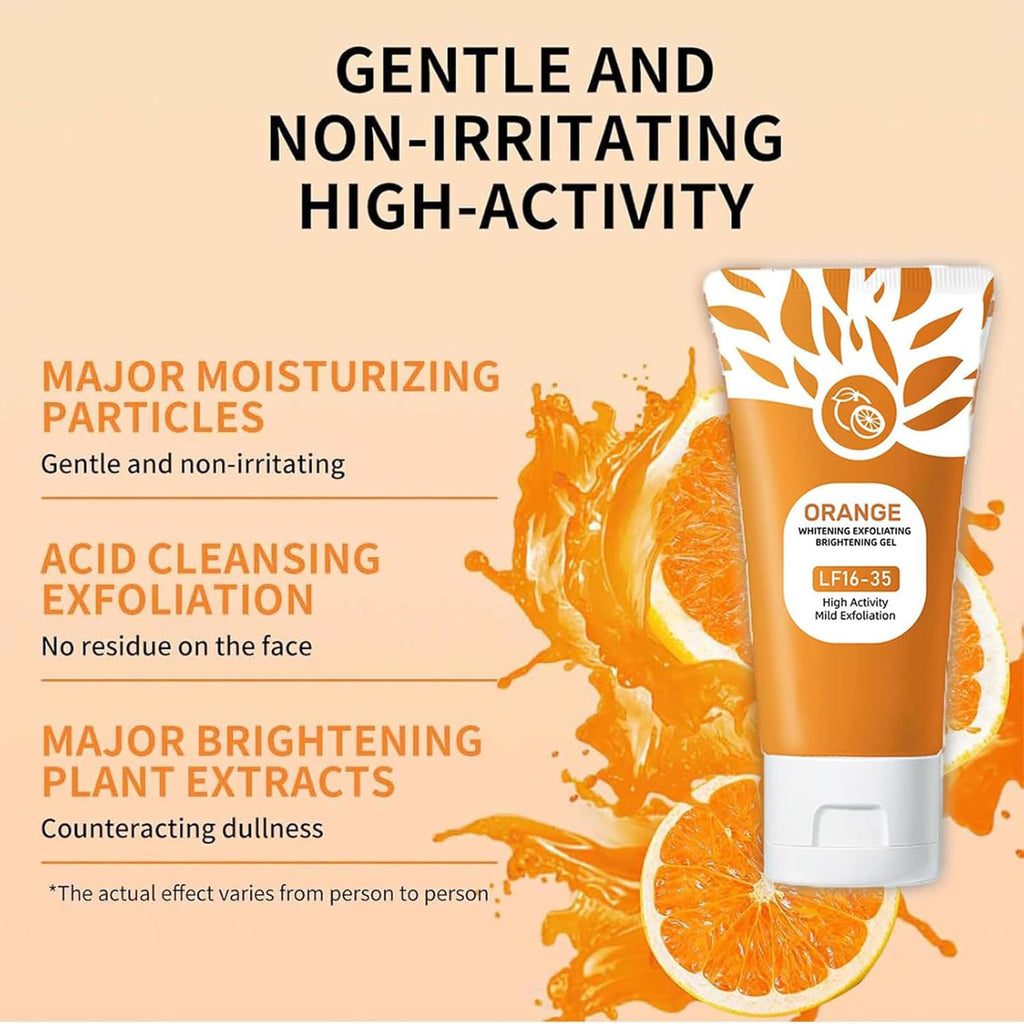 Sheghy Orange Enzymes Exfoliating Gel – Deep Pore Cleansing Face & Body Scrub (2pc, 1.7oz)