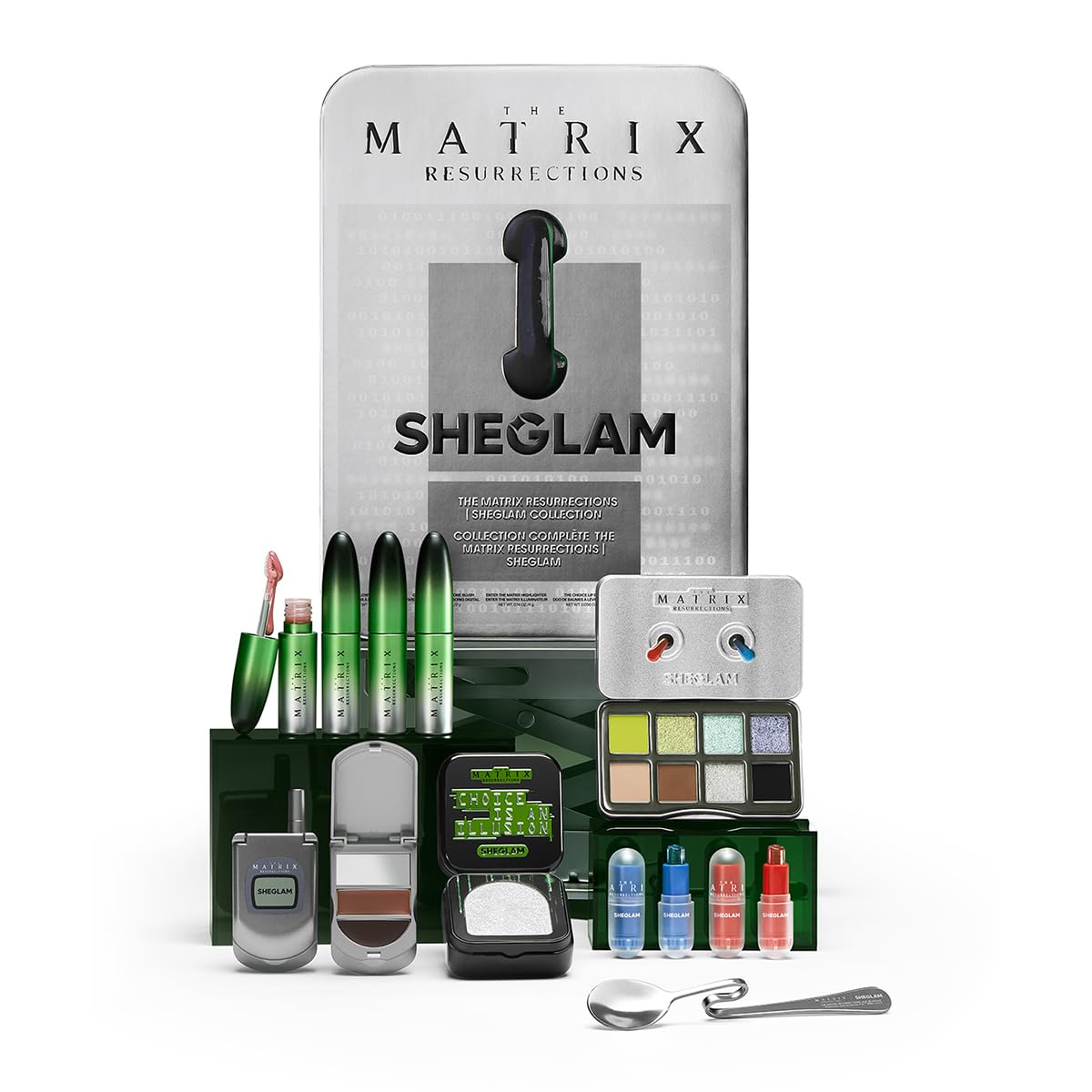 SHEGLAM Matrix Collection Set – All-in-One Makeup Kit with Eyeshadow Palette, Lip Balm, Highlighter, Lip Gloss & Blush
