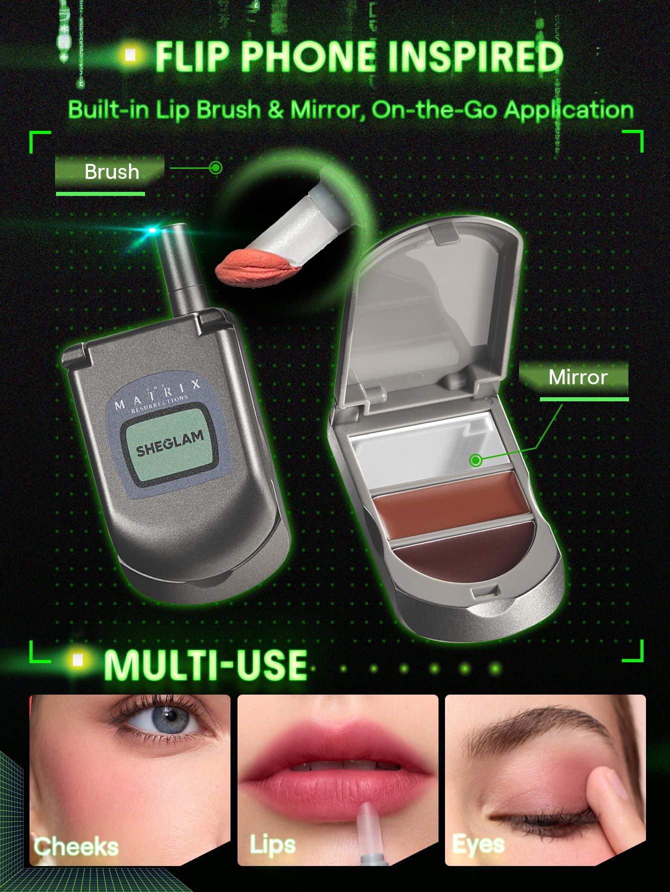 SHEGLAM Matrix Collection Set – All-in-One Makeup Kit with Eyeshadow Palette, Lip Balm, Highlighter, Lip Gloss & Blush