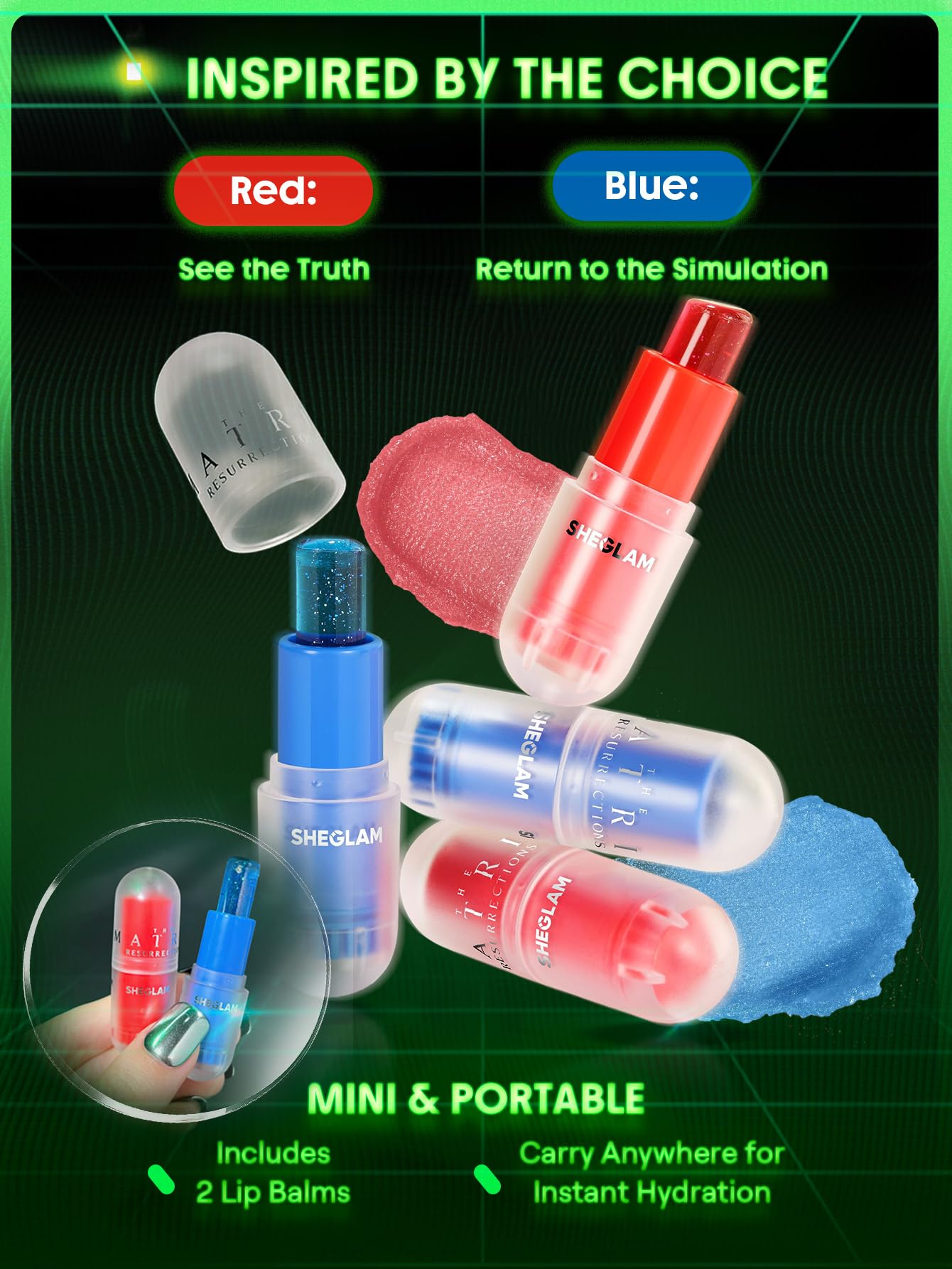 SHEGLAM Matrix Collection Set – All-in-One Makeup Kit with Eyeshadow Palette, Lip Balm, Highlighter, Lip Gloss & Blush