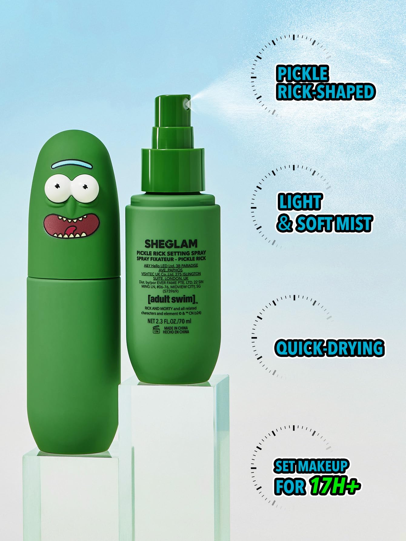 SHEGLAM Pickle Rick Setting Spray – Long-Lasting Face Mist for Flawless Makeup