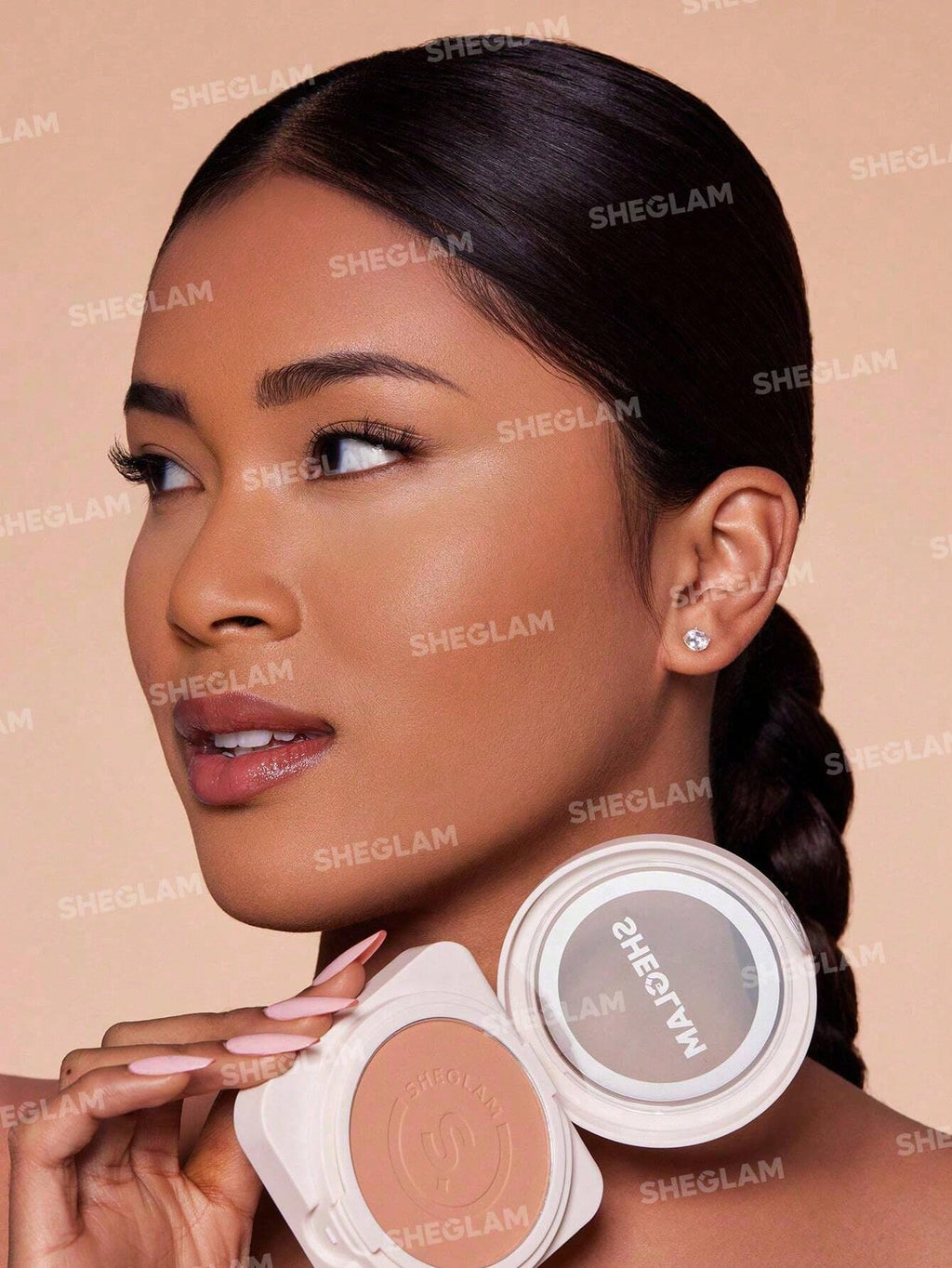 SHEGLAM Skin-Focus Full Coverage Powder Foundation – Oil-Control, Matte, Peach