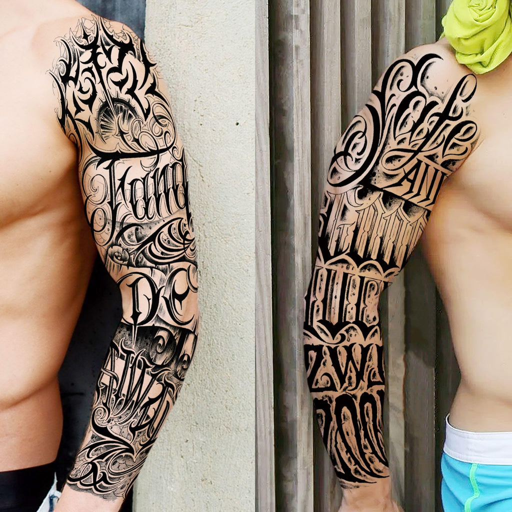 SHELYEXIEN 20 Sheets Full Arm Temporary Tattoos – Tribal Maori, Armband, Robot Style