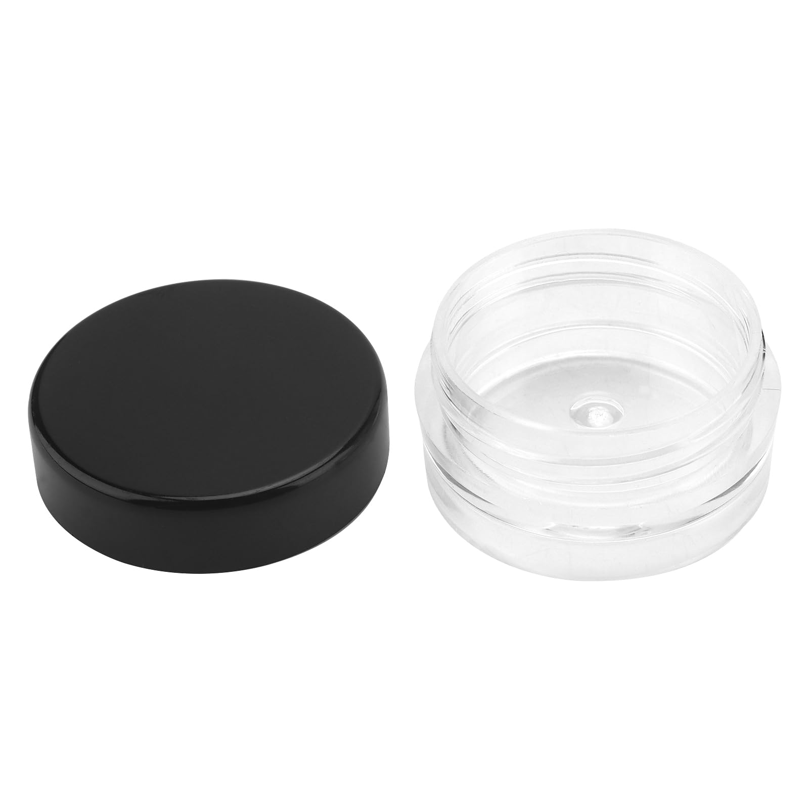 SHEUTSAN 200 Pack 3ml Plastic Jars with Black Lids – Clear Sample Containers