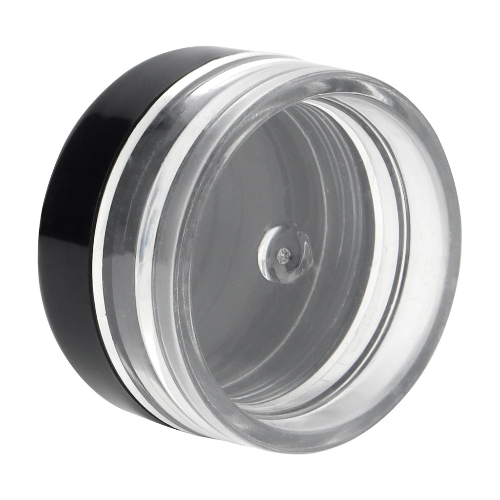 SHEUTSAN 200 Pack 3ml Plastic Jars with Black Lids – Clear Sample Containers