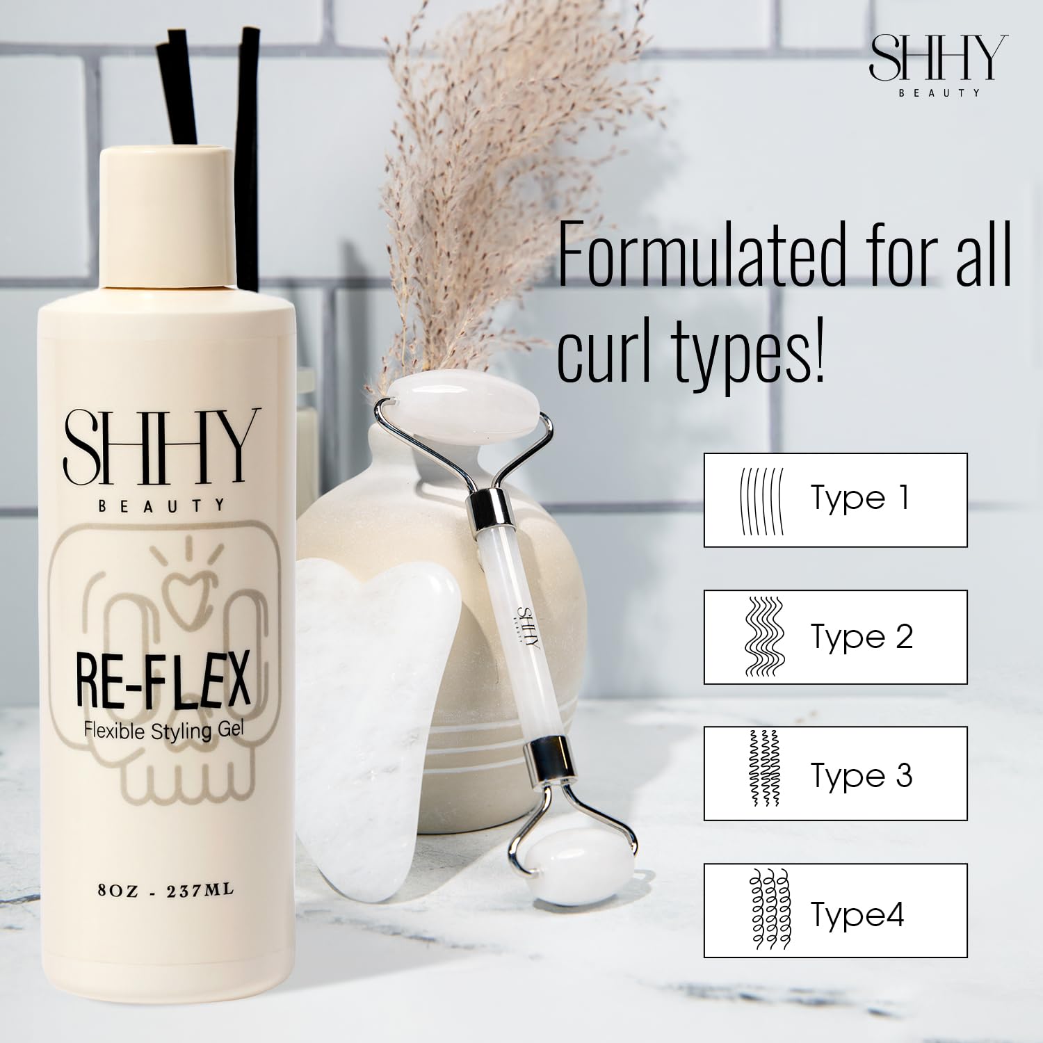 SHHY BEAUTY RE-FLEX Curl Styling Gel | Lightweight Vegan Hold & Frizz Control
