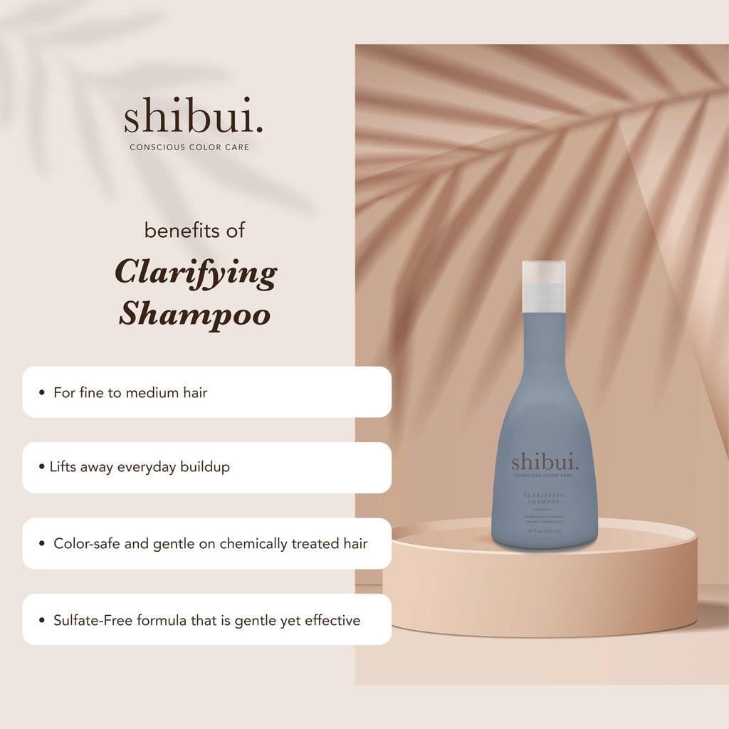 SHIBUI Clarifying Shampoo – Deep Cleansing, Purification & Shine | Color-Safe & Silicone-Free, 12 Fl Oz
