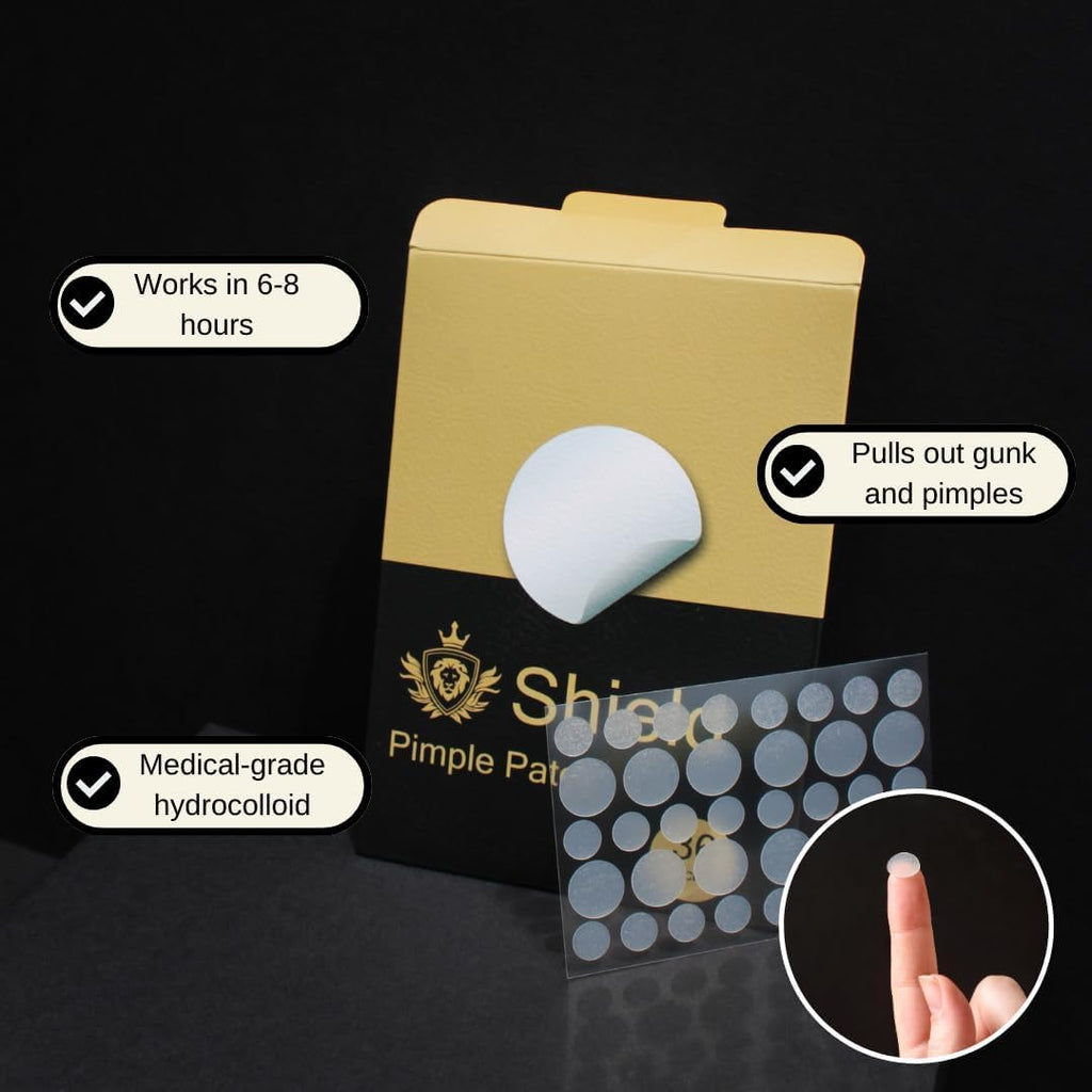 Shield Acne System for Men and Boys – Face Wash, Moisturizer & Pimple Patches (2 Months)