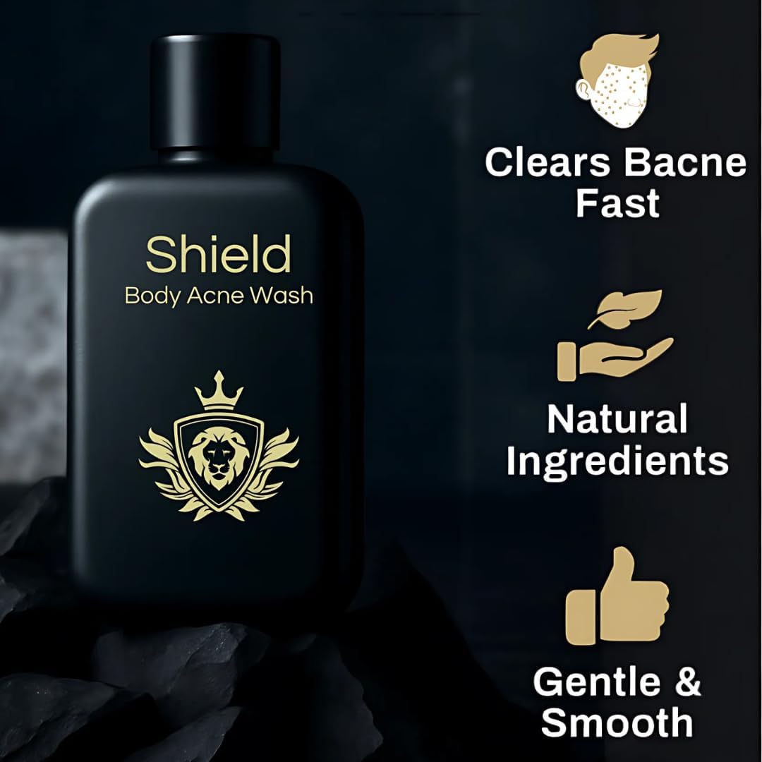 Shield Body Acne Wash for Men – Unscented Back & Chest Cleanser, 8.5 oz (Pack of 2)