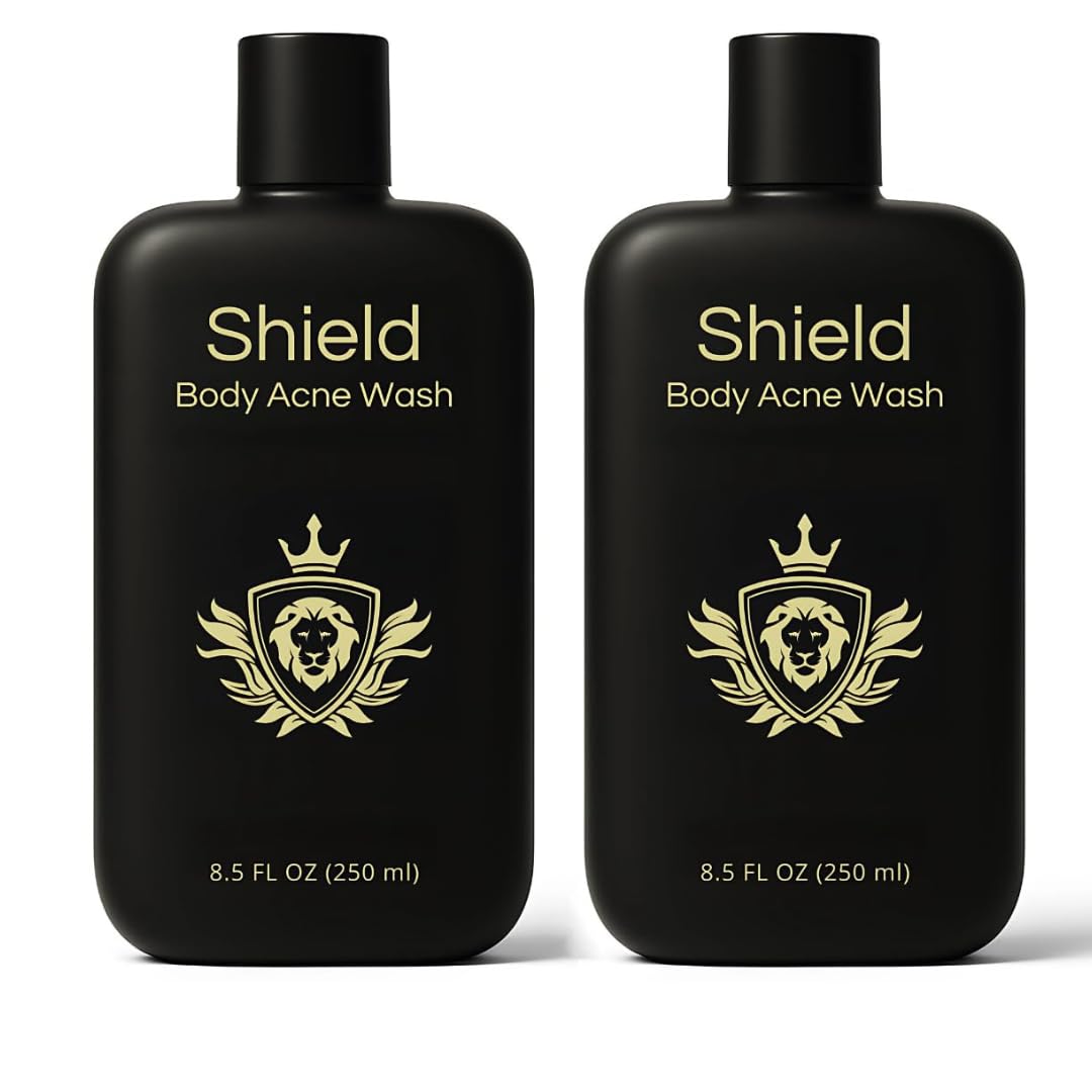 Shield Body Acne Wash for Men – Unscented Back & Chest Cleanser, 8.5 oz (Pack of 2)
