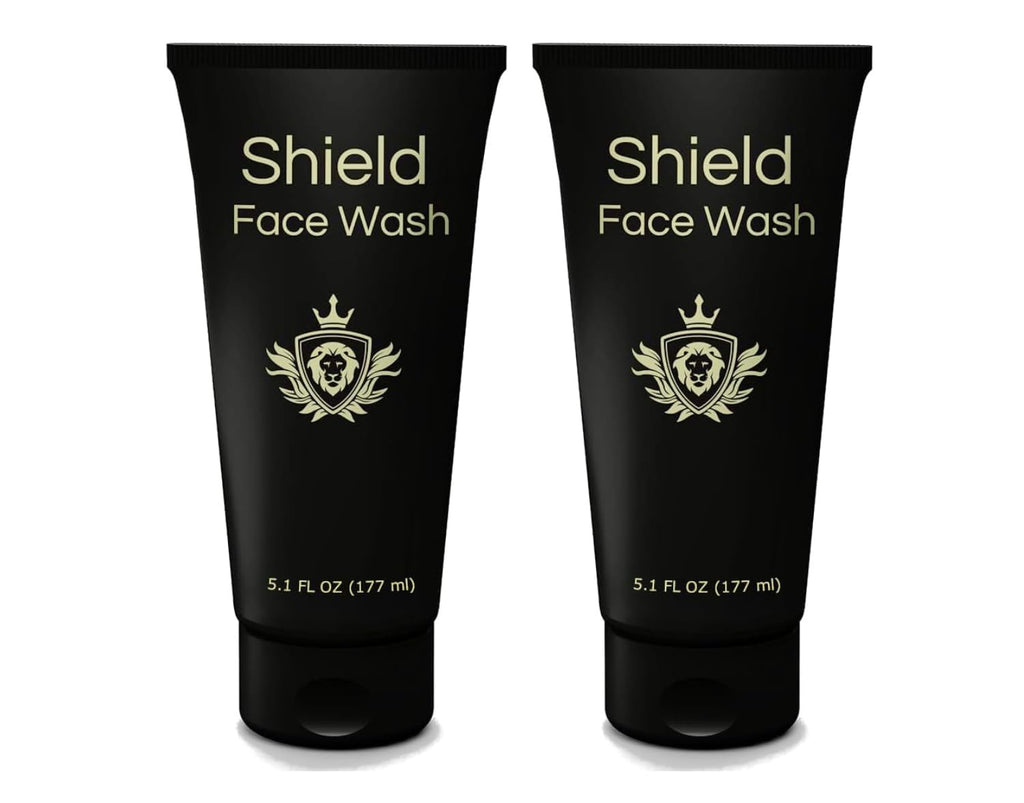 Shield Face Wash for Men and Boys – Deep Clean Gel with Balancing Botanicals, Unscented, 5.1 oz (Pack of 2)