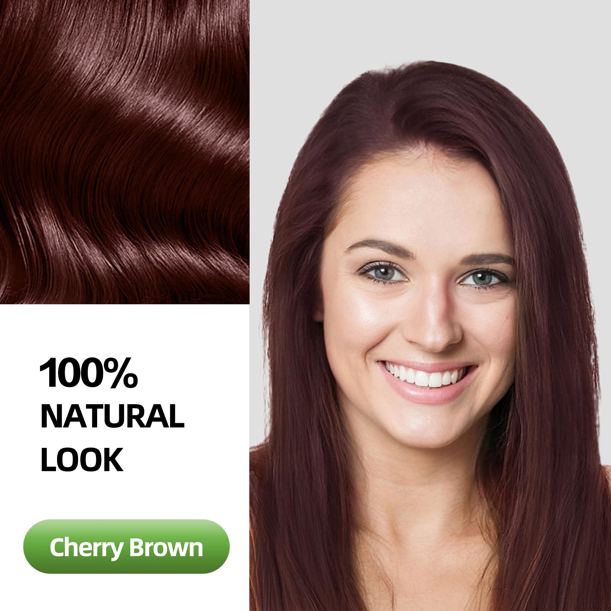 SHIHUANUO 3in1 Hair Dye Shampoo Cherry Brown - Ammonia-Free Gray Coverage (520ml)