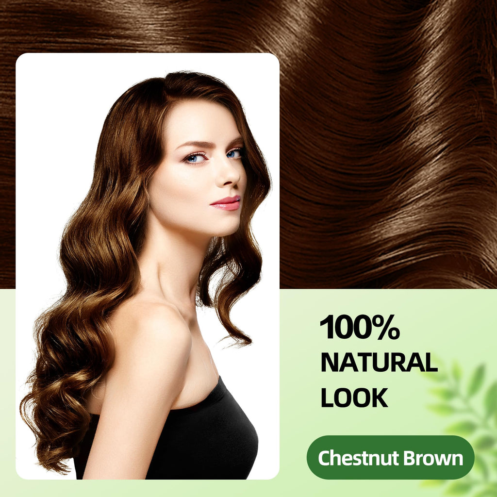 SHIHUANUO Hair Dye Shampoo 3-in-1 Chestnut Brown – Ammonia-Free, 500ml