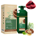 SHIHUANUO Hair Dye Shampoo 3-in-1 for Gray Hair – Ammonia-Free, Herbal, Wine Red