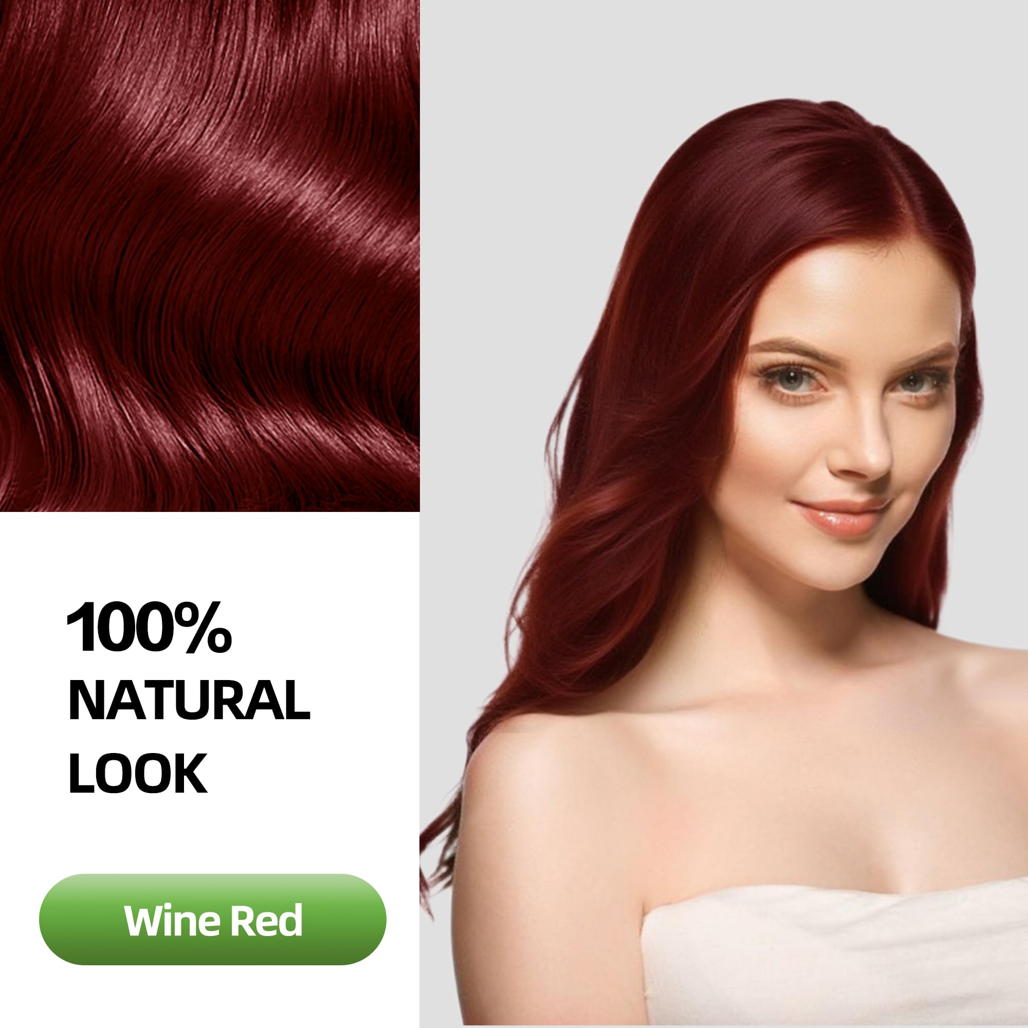 SHIHUANUO Hair Dye Shampoo 3-in-1 for Gray Hair – Ammonia-Free, Herbal, Wine Red