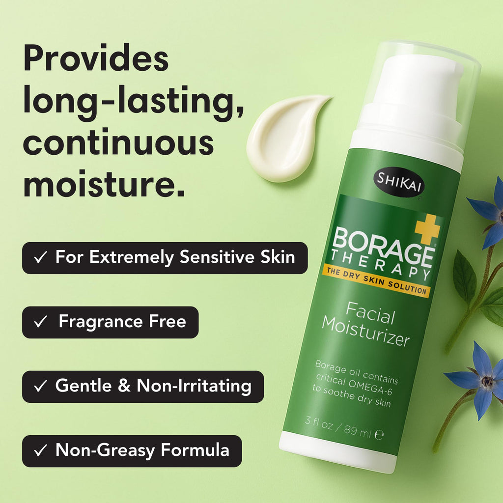 ShiKai Borage Therapy Facial Moisturizer – Unscented Daily Face & Neck Cream
