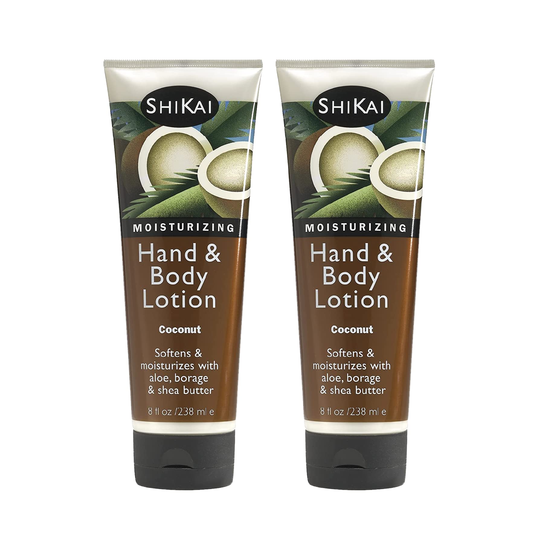 ShiKai Coconut Hand & Body Lotion (8oz, Pack of 2) – Daily Moisturizing with Aloe Vera & Vitamin E