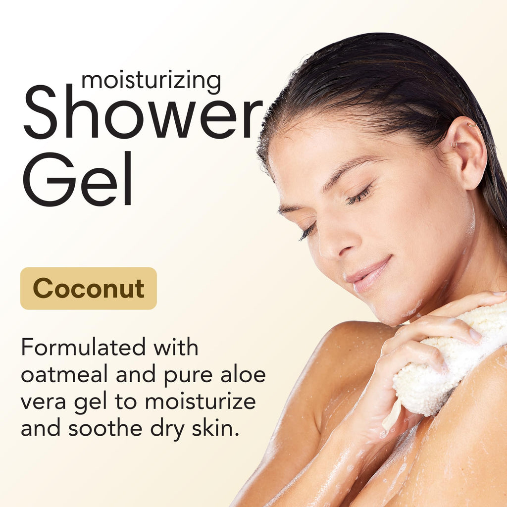 ShiKai Daily Moisturizing Shower Gel Coconut 64 oz | Gentle Soap-Free Body Wash with Aloe Vera & Oatmeal