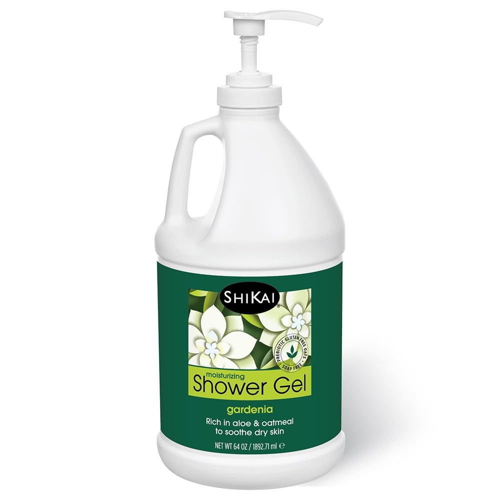 ShiKai Daily Moisturizing Shower Gel (Gardenia, 64 oz) | Gentle Soap-Free Body Wash for Dry Skin