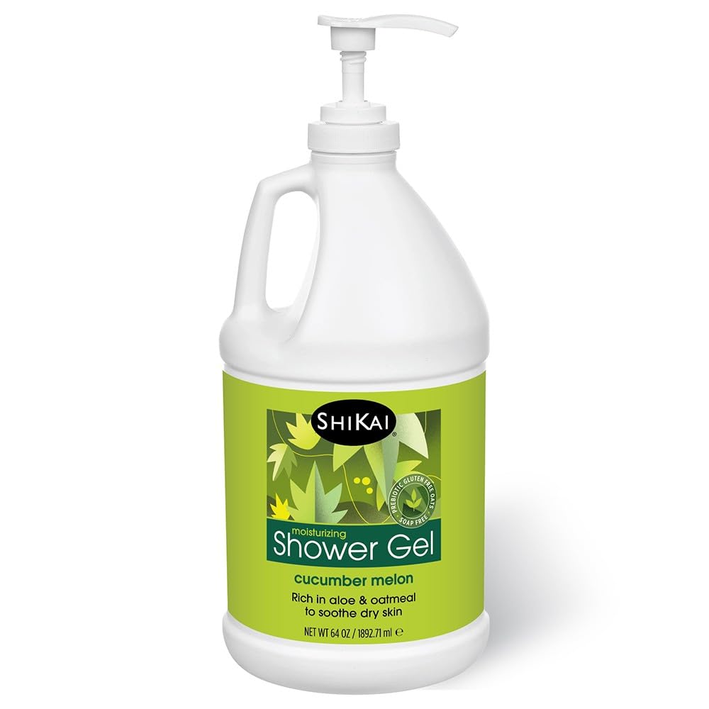 ShiKai Daily Moisturizing Shower Gel (Melon, 64 oz) | Gentle Soap-Free Body Wash for Dry & Sensitive Skin