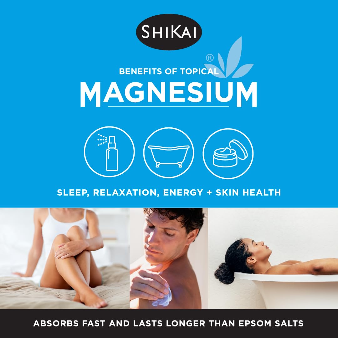 ShiKai Magnesium Bath Flakes with Arnica (32 oz) – Fragrance-Free Bath Salt