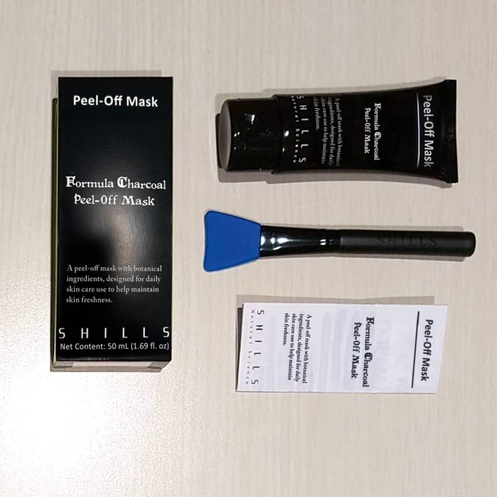 SHILLS Charcoal Mask for Men — Peel-Off Bamboo Charcoal Mask + Brush Set (1.69 fl oz)