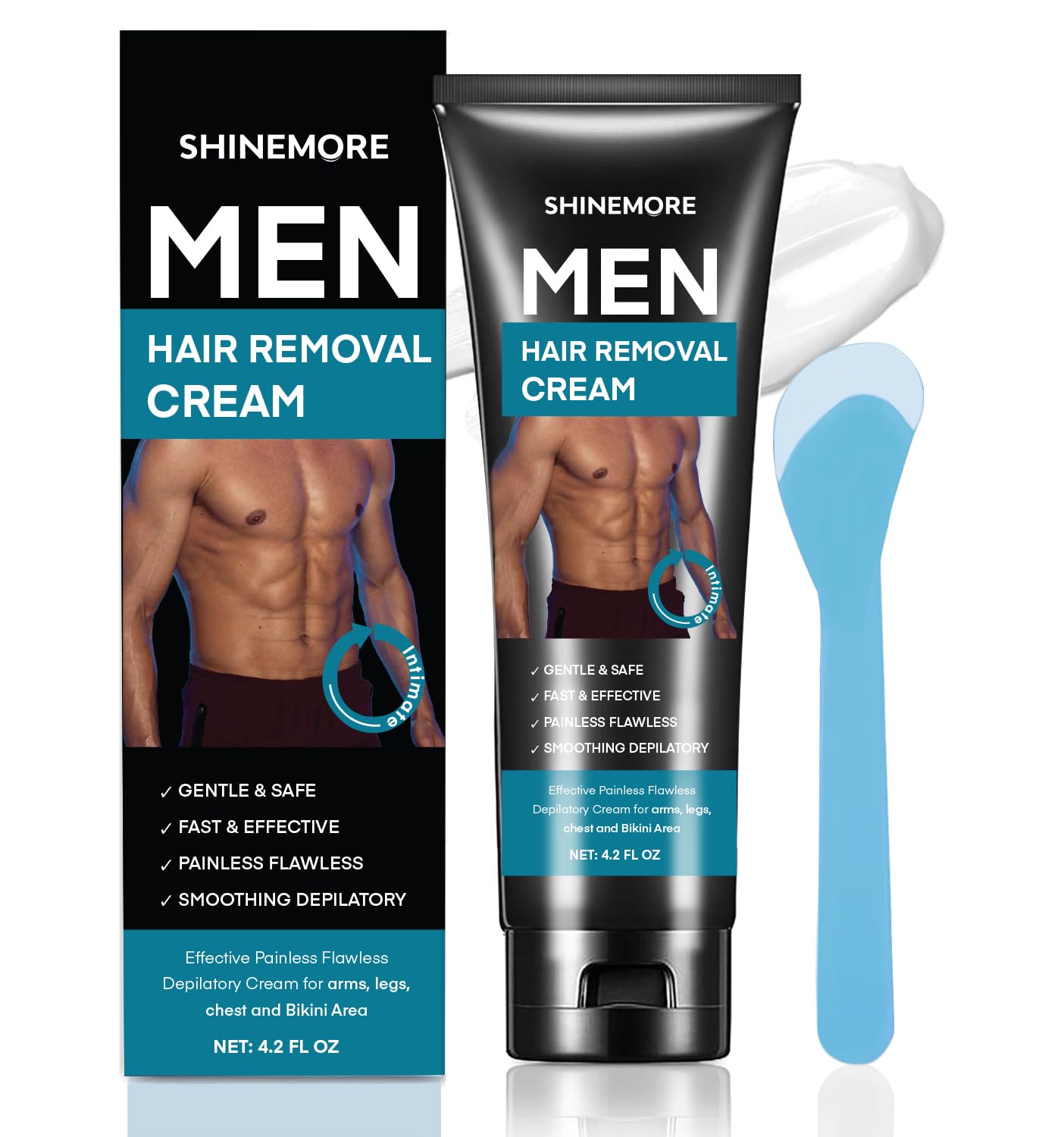 ShineMore Intimate Hair Removal Cream for Men – Pain-Free, Long-Lasting Smoothness (4.2 oz)