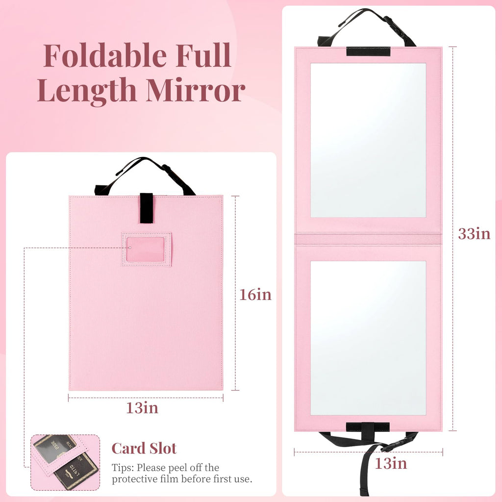 Shinowa Foldable Full Length Mirror – 33x13 in, Shatter-Proof for Dancers & Travel