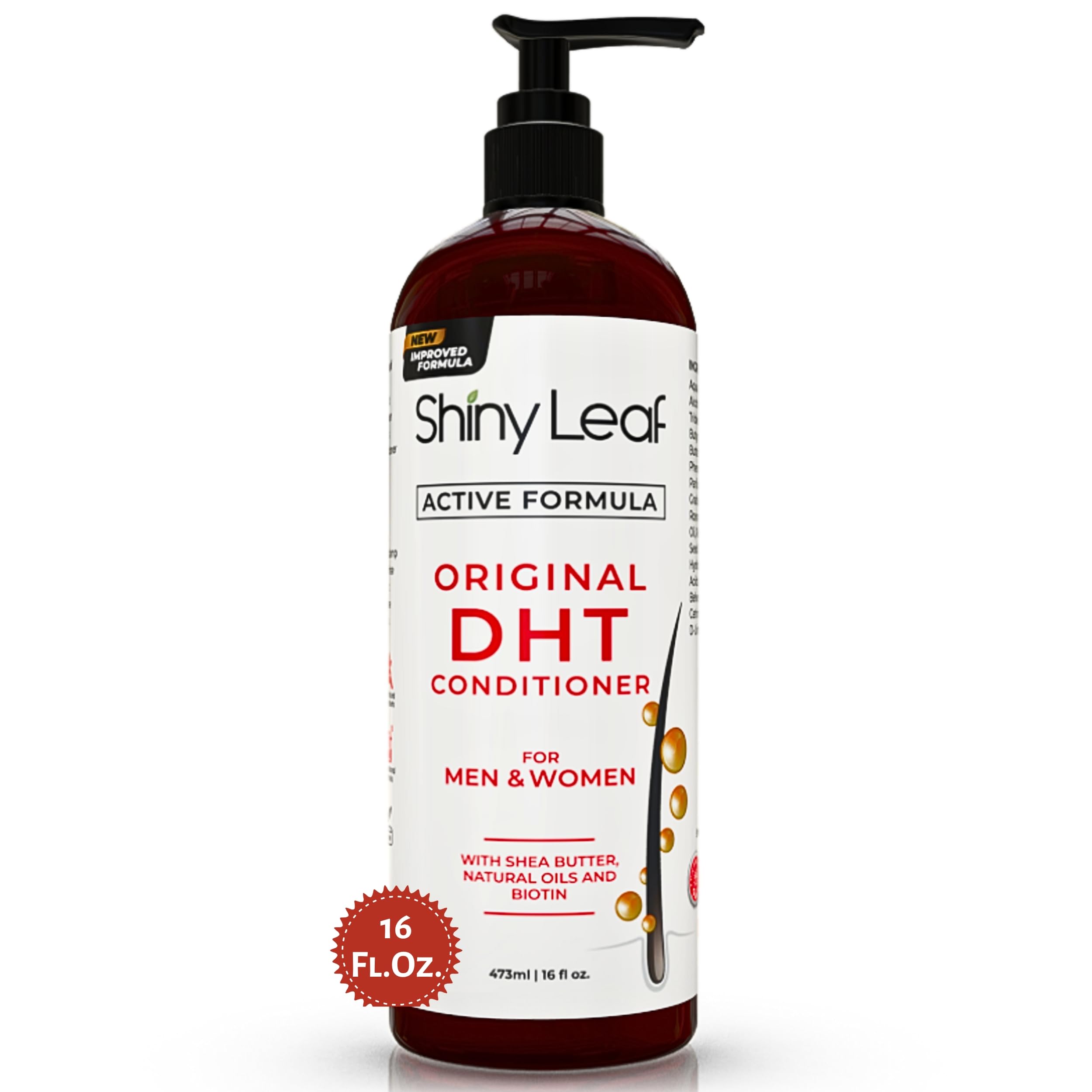 Shiny Leaf DHT Blocker Conditioner with Rosemary Leaf Oil – Paraben & Sulfate Free | 16 oz