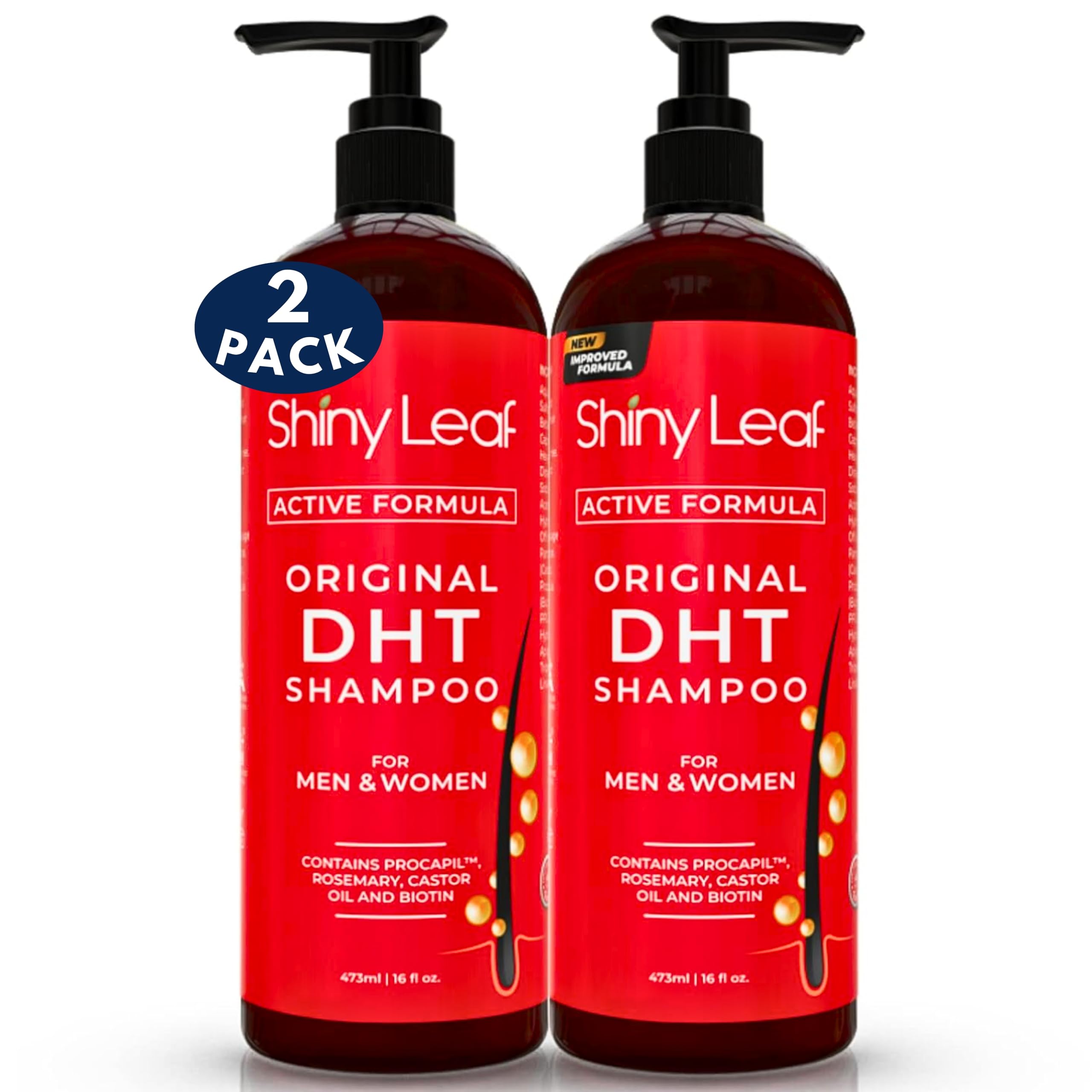 Shiny Leaf DHT Blocking Shampoo for Hair Growth – 2 Pack | Natural Formula for Thinning Hair