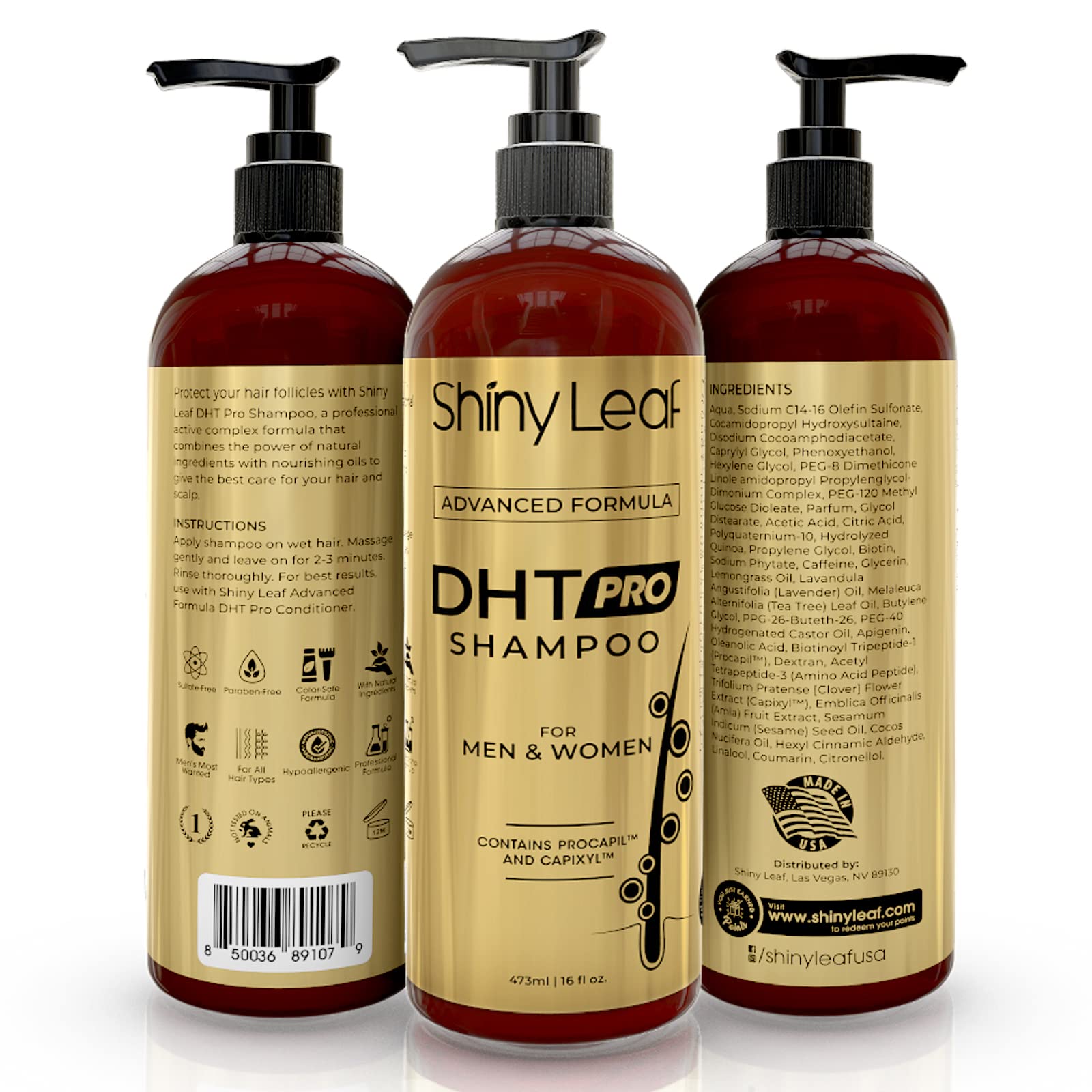 Shiny Leaf DHT Pro Shampoo – Advanced Formula with Procapil & Capixyl (USA Made)
