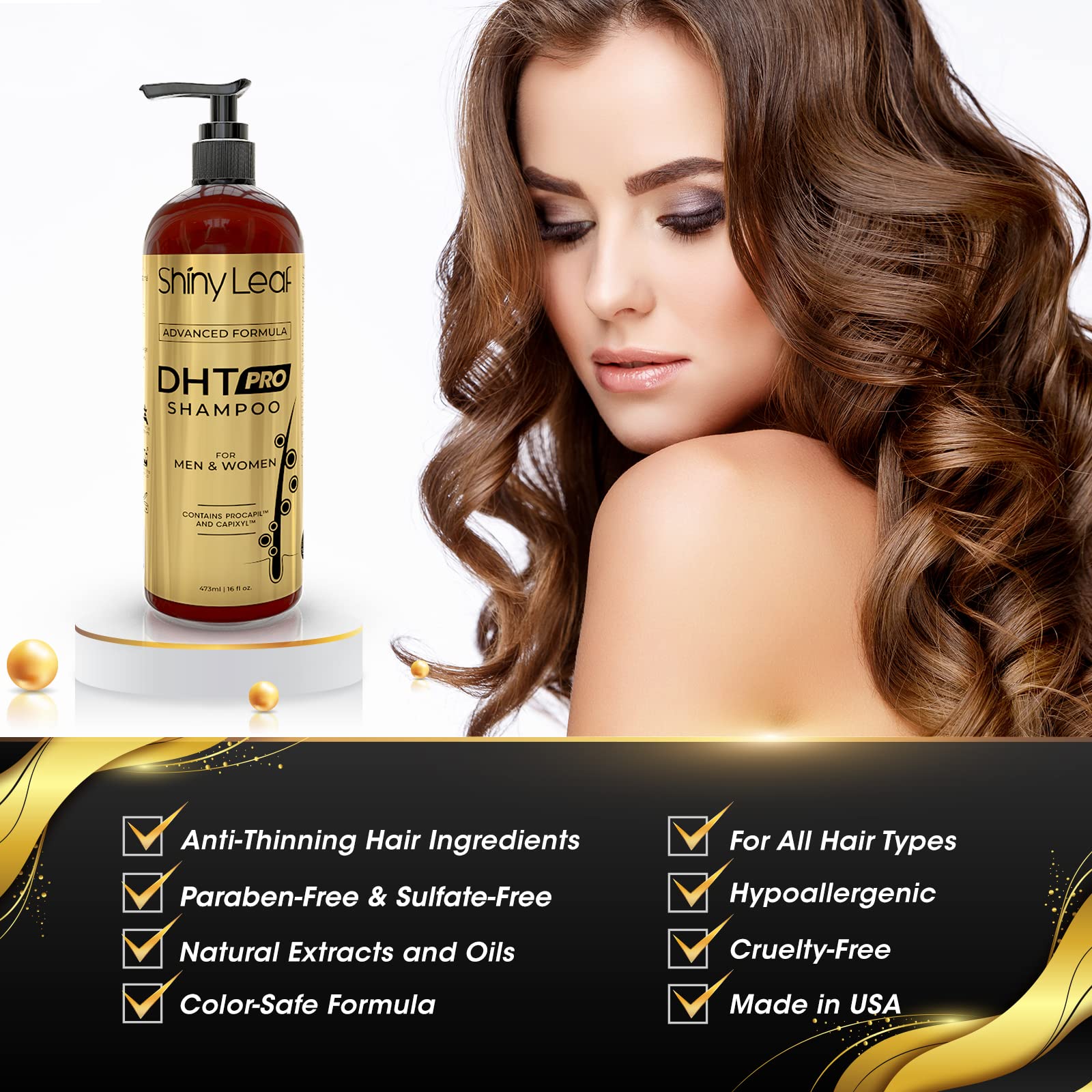 Shiny Leaf DHT Pro Shampoo – Advanced Formula with Procapil & Capixyl (USA Made)