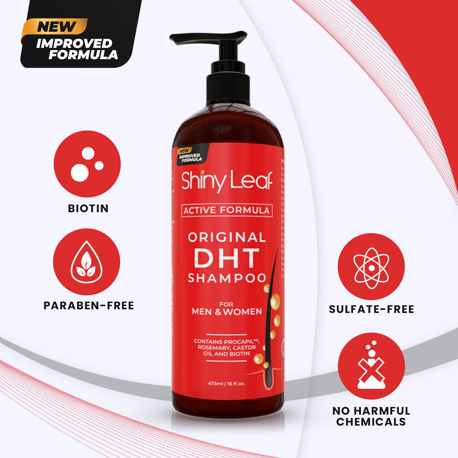 Shiny Leaf Hair Growth Bundle (2 Pack) – DHT Blocker & Peptide Shampoo Set
