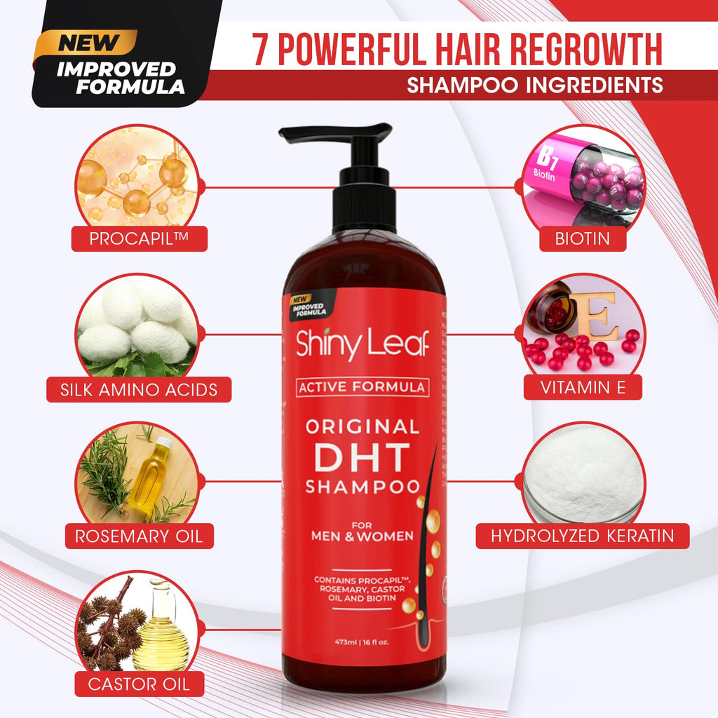 Shiny Leaf Hair Growth Bundle (2 Pack) – DHT Blocker & Peptide Shampoo Set