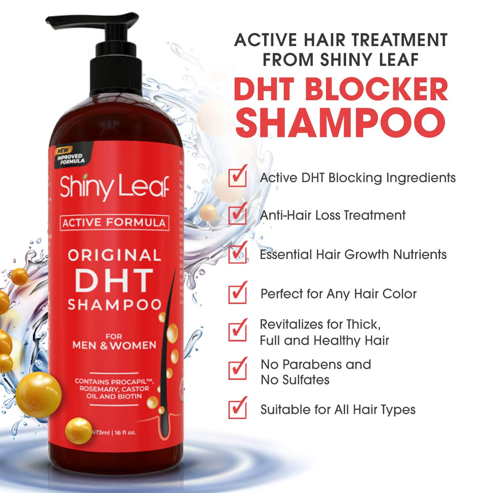 Shiny Leaf Hair Growth Bundle (2 Pack) – DHT Blocker & Peptide Shampoo Set