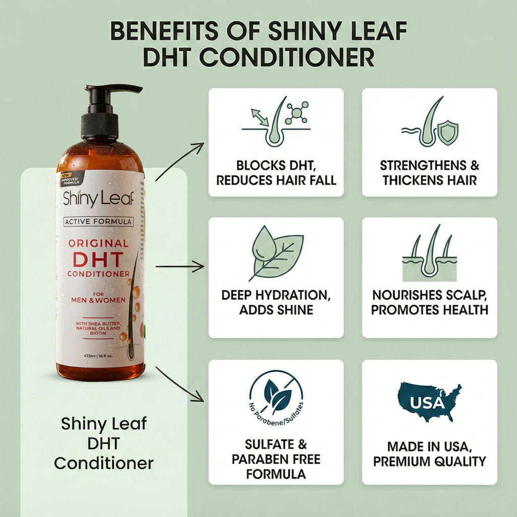 Shiny Leaf DHT Blocker Conditioner with Rosemary Leaf Oil – Paraben & Sulfate Free | 16 oz
