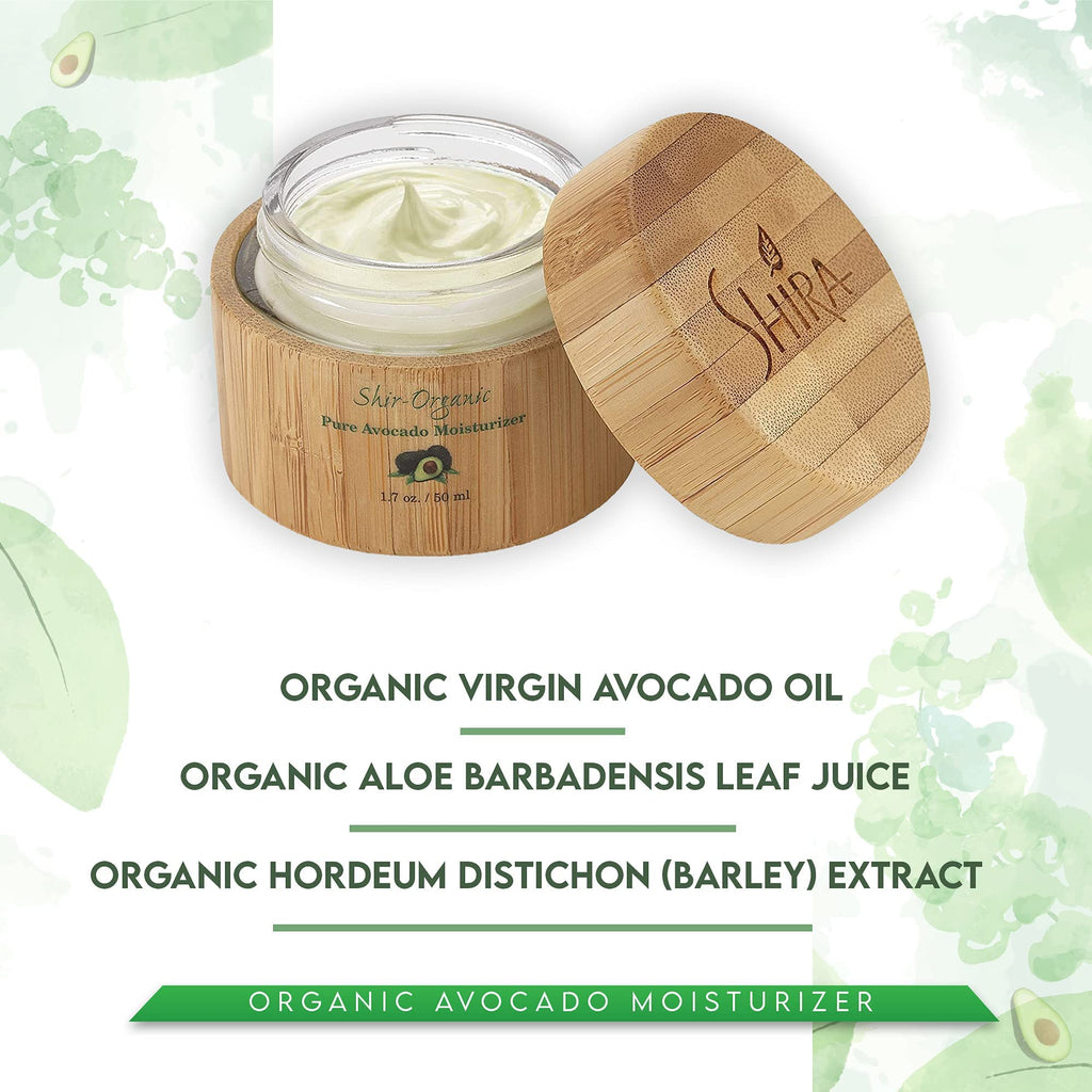 Shira Shir Organic Avocado Moisturizer for Dry Mature Skin – 24-Hour Hydration (15ml)