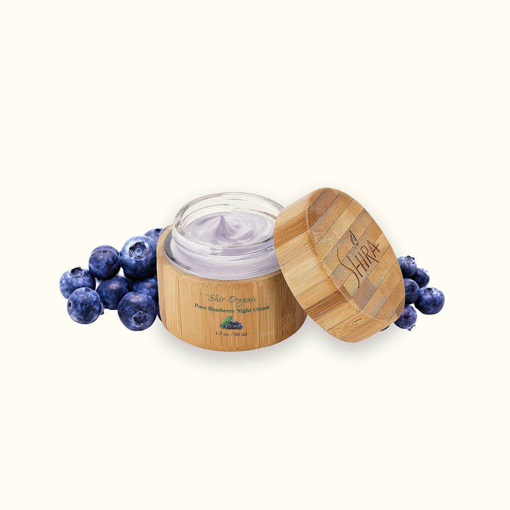 Shira Shir Organic Blueberry Night Cream – Hydrating Anti-Aging Moisturizer (50ml x 2)