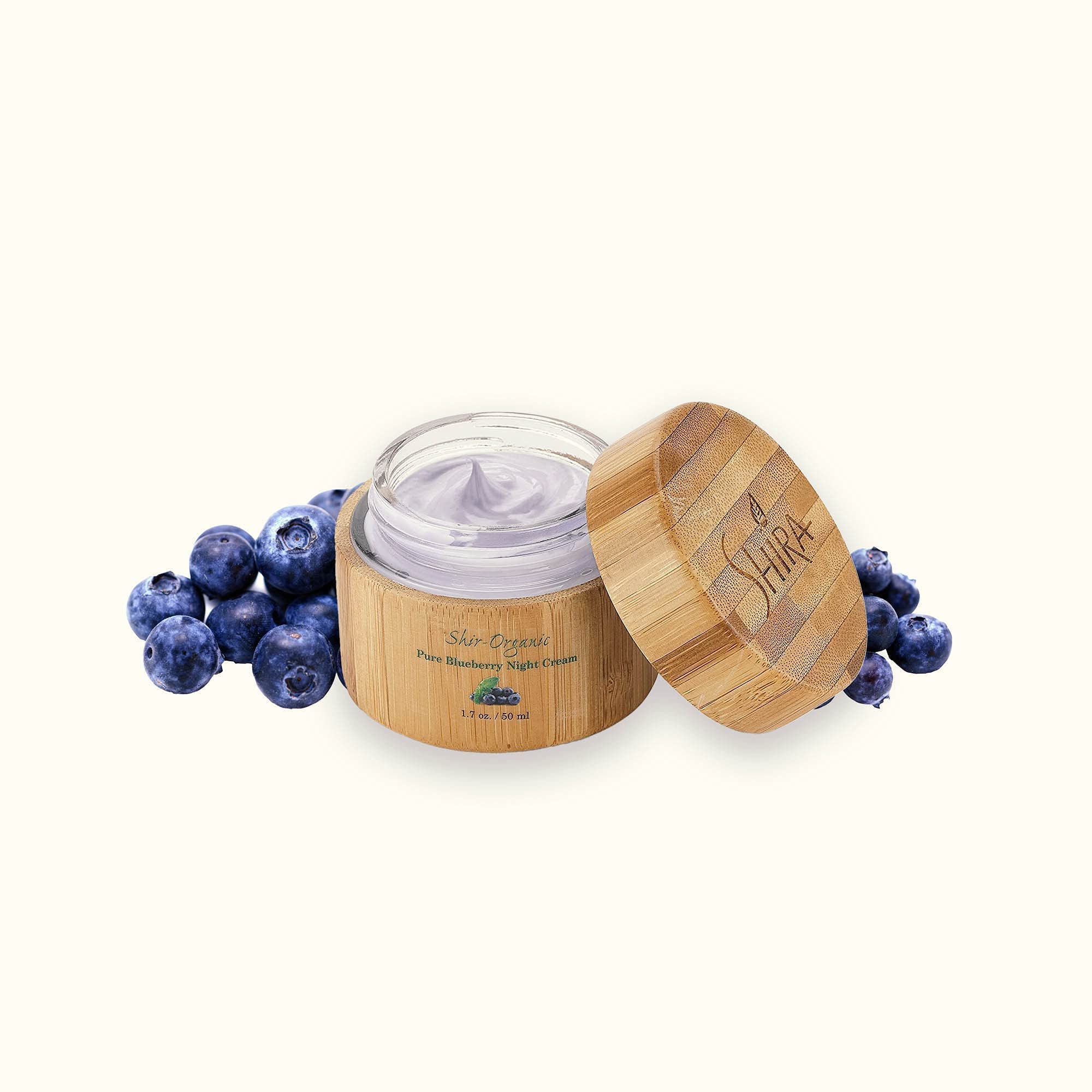 Shira Shir Organic Blueberry Night Cream – Hydrating Anti-Aging Moisturizer (50ml x 2)