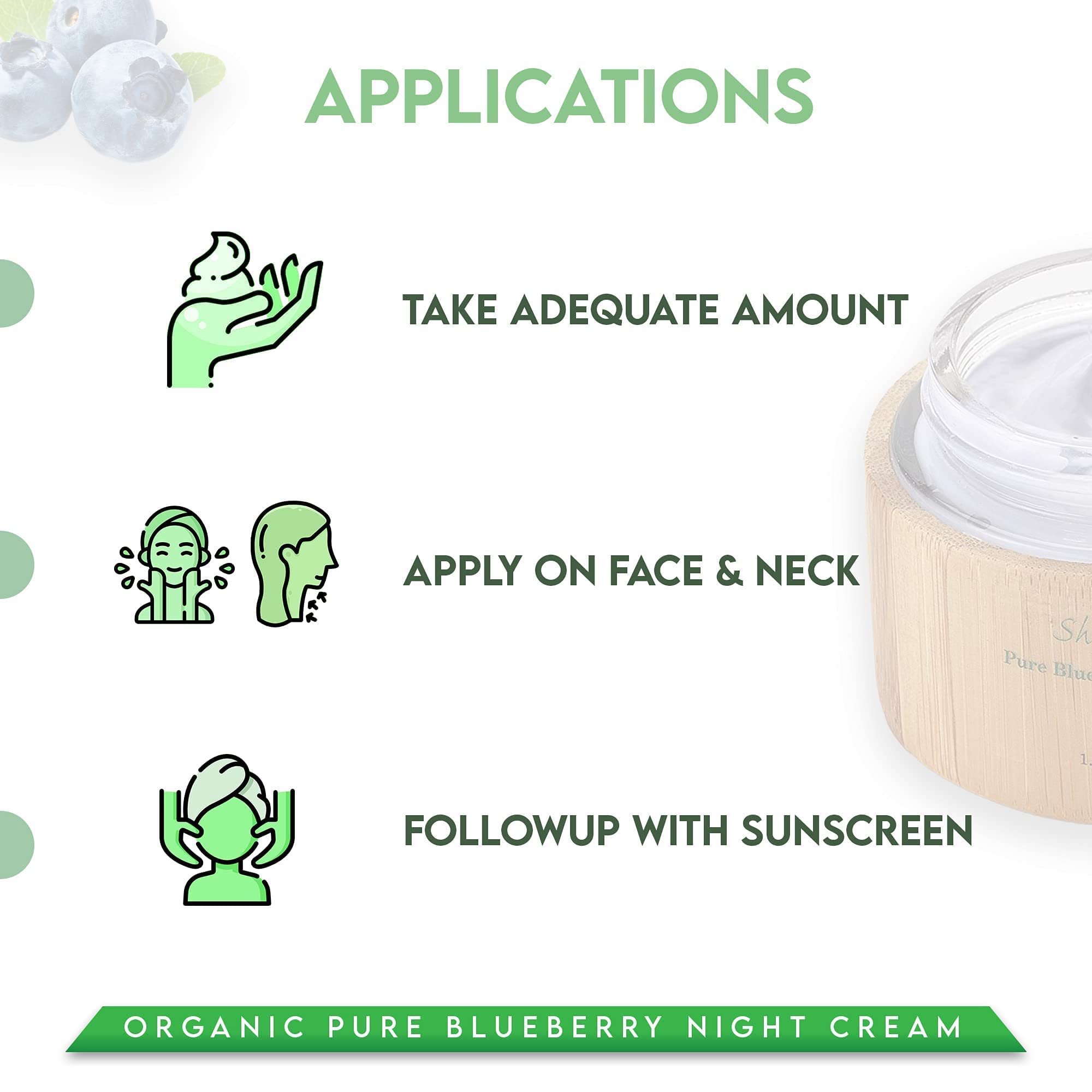 Shira Shir Organic Blueberry Night Cream – Hydrating Anti-Aging Moisturizer (50ml x 2)