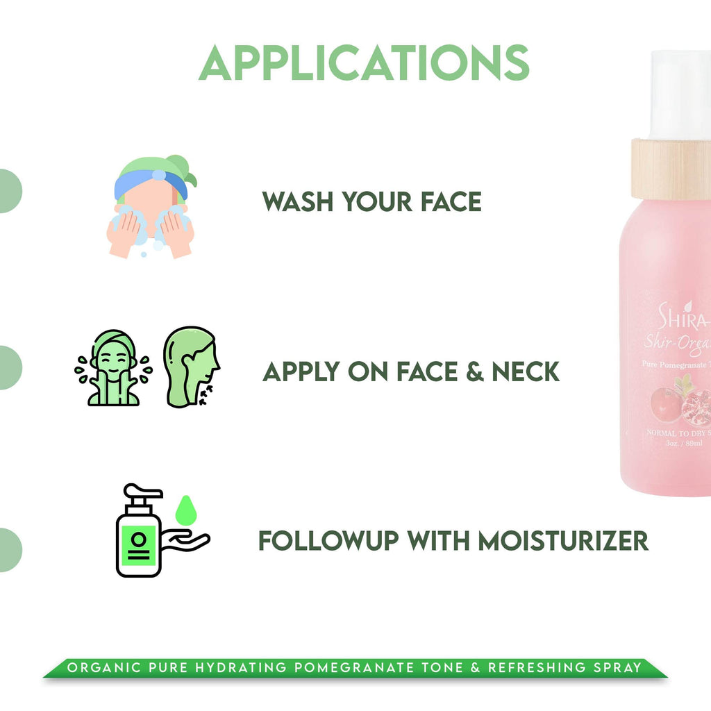 Shira Shir 89ml Pomegranate Toner & Hydrating Mist – Organic Brightening for All Skin Types