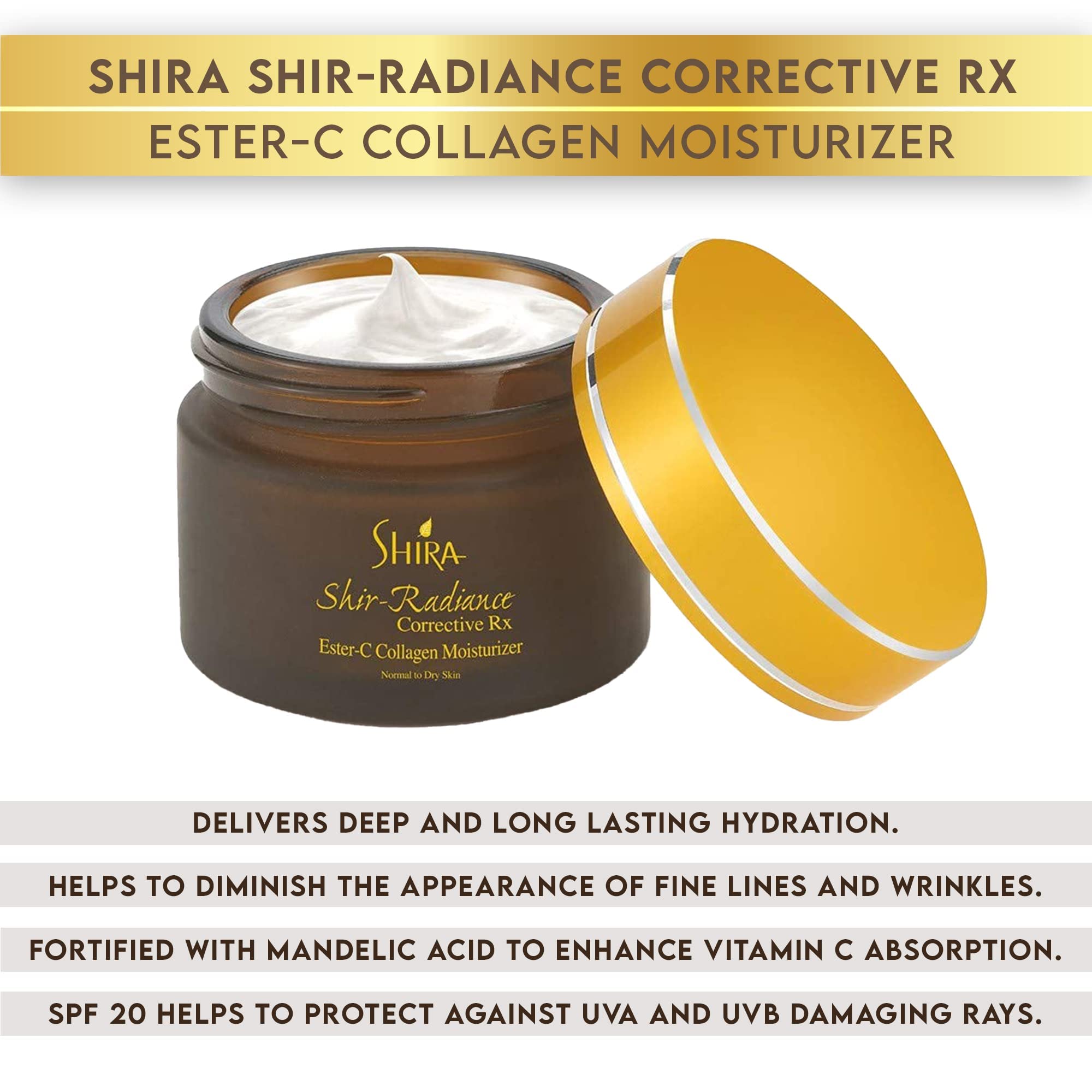 Shira Shir-Radiance Corrective Rx Ester-C Moisturizer – Vitamin C, Mandelic Acid & Collagen (50ml)