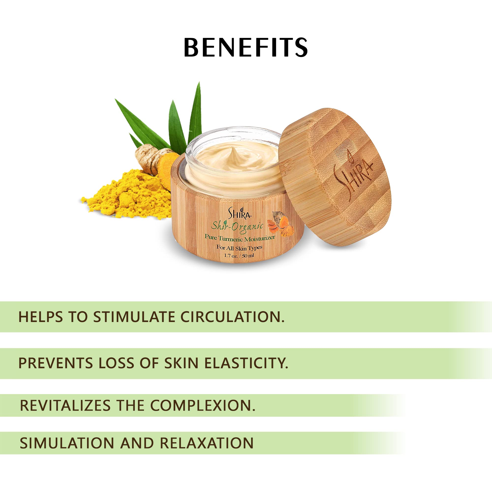 Shira Shir Turmeric Moisturizer – Organic Vitamin C & B6 Hydrating Anti-Aging Cream (15ml)