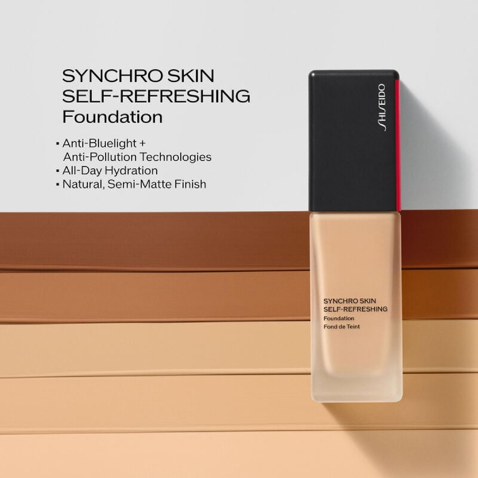Shiseido Synchro Skin Self-Refreshing Foundation SPF 30 – Shell 160 | 24-Hour Natural Finish