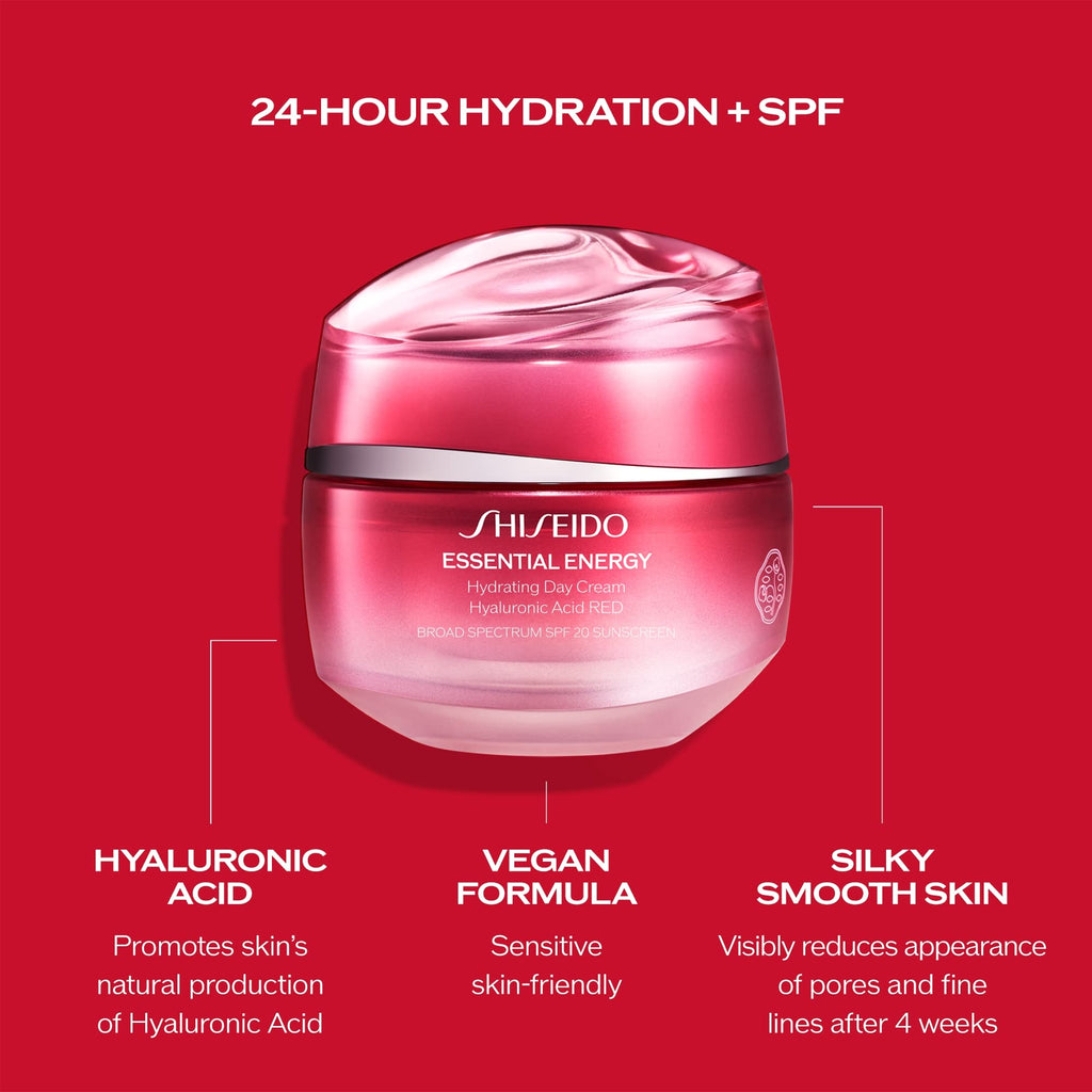 Shiseido Essential Energy Hydrating Day Cream SPF 20 – Reduces Pores & Fine Lines (50 mL)