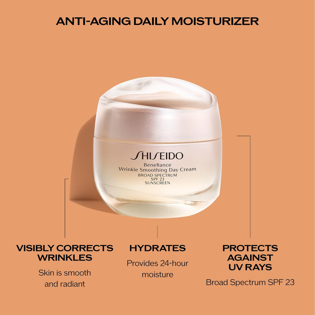 Shiseido Wrinkle Smoothing Ritual Set — Benefiance Day Cream SPF23 50ml + Cleansing Foam 50ml + Eudermine Essence 30ml + Night Cream 15ml | $133 Value