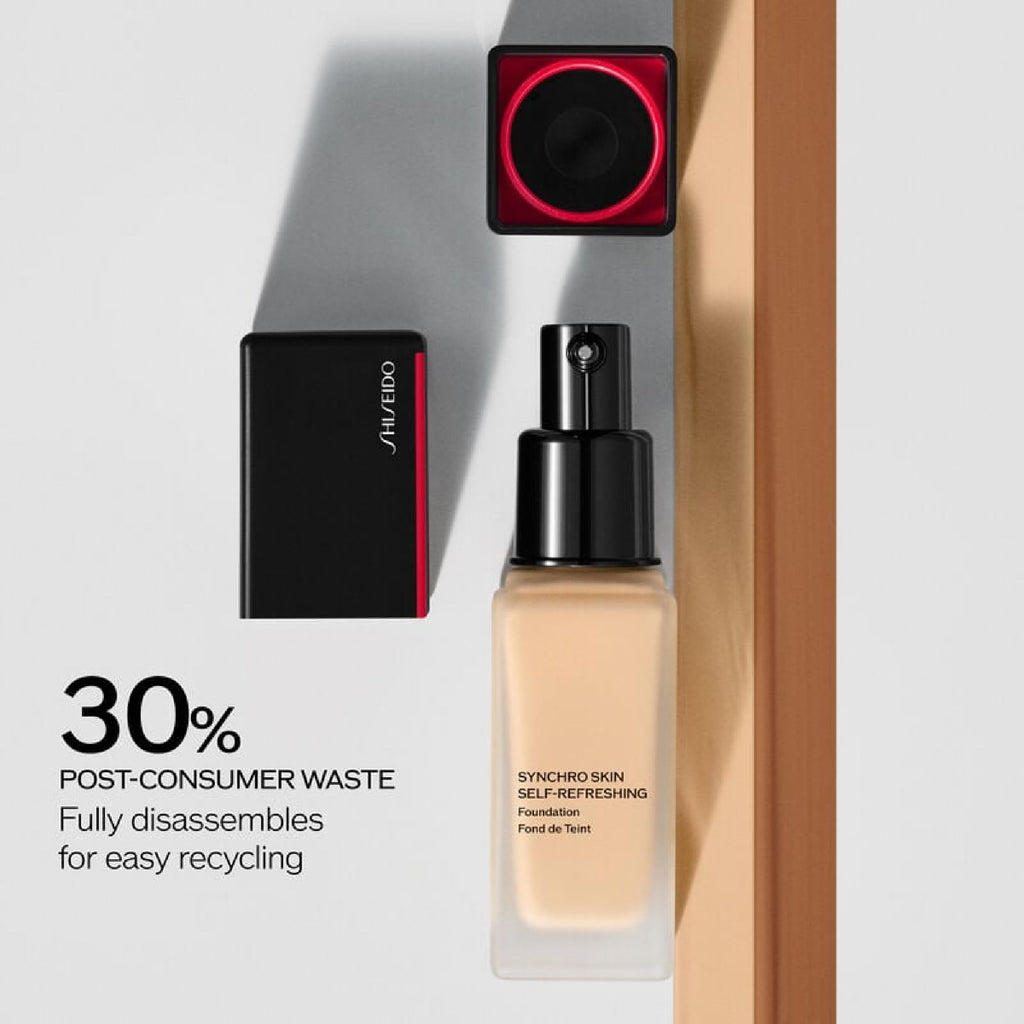Shiseido Synchro Skin Self-Refreshing Foundation SPF 30 Porcelain 140 | 24-Hour Natural Finish, Buildable Coverage