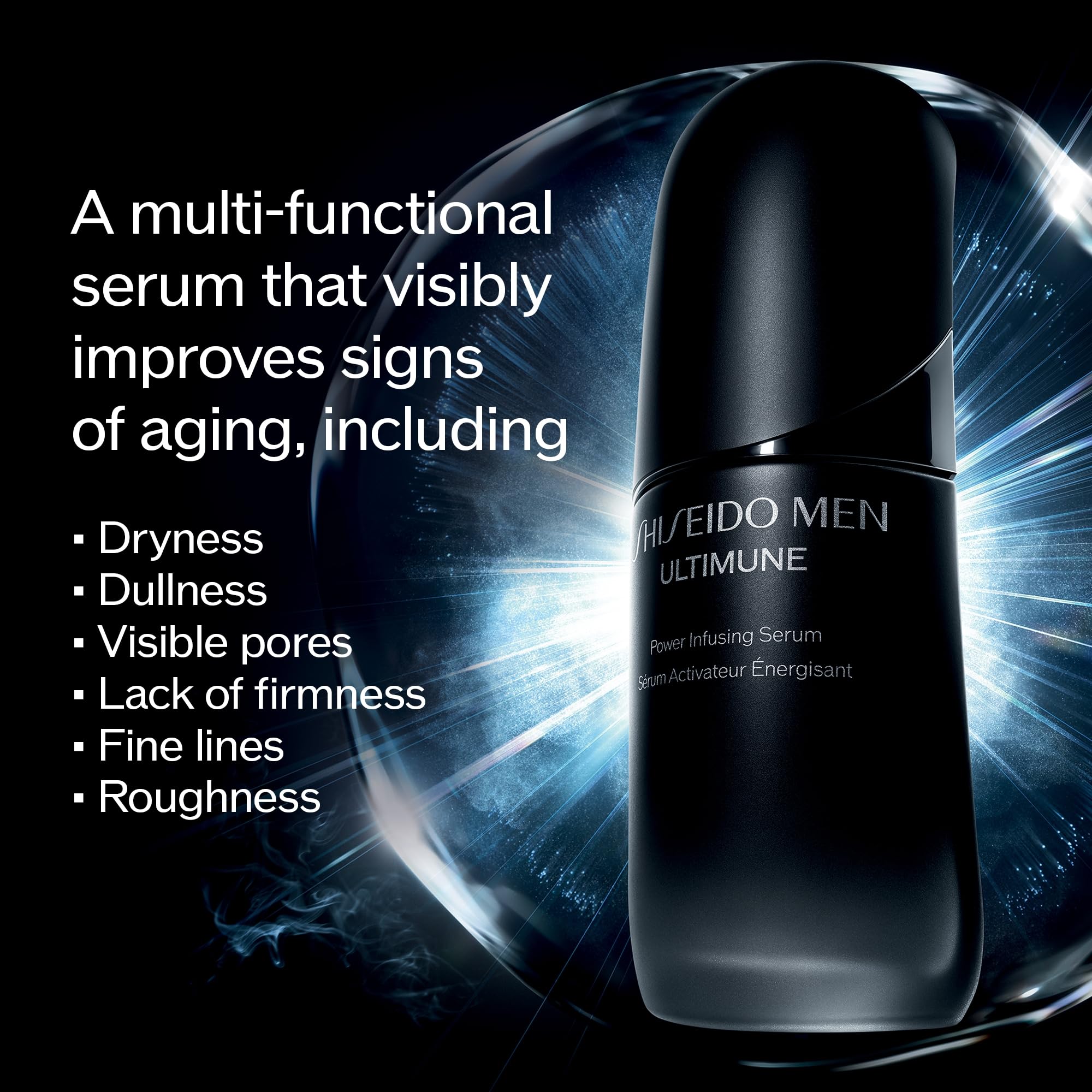 Shiseido Men Ultimune Power Infusing Serum – 50 mL | Targeted Aging Care, Non-Comedogenic