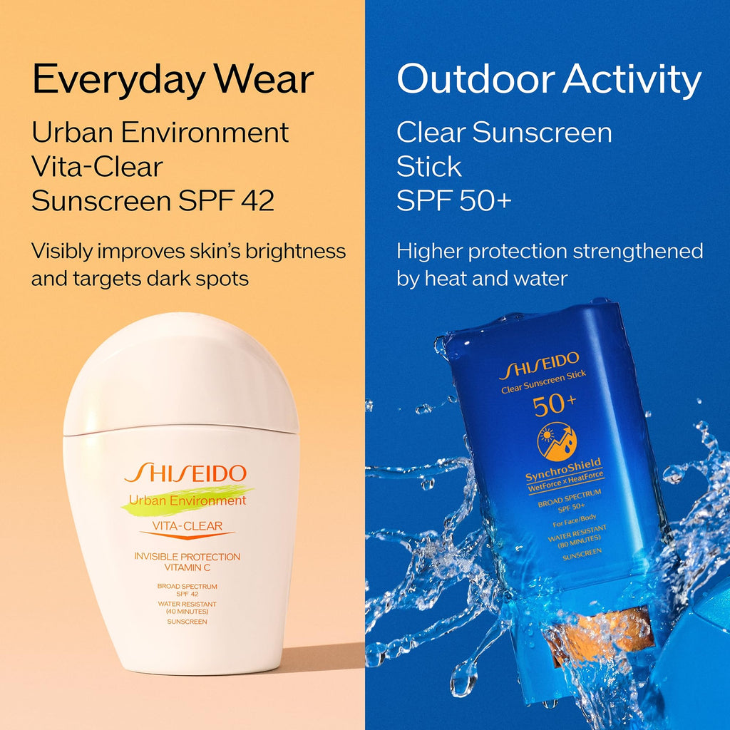 Shiseido Urban Environment Vita-Clear Sunscreen SPF 42 – Invisible Finish, No-Shine, Vitamin C