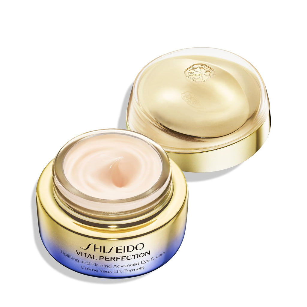 Shiseido Vital Perfection Uplifting and Firming Advanced Eye Cream – 15 mL with Massage Roller Tool